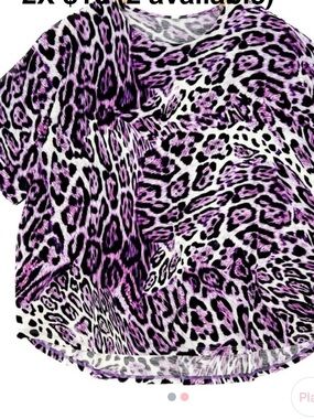 Purple Leopard Print Short Sleeve Top by